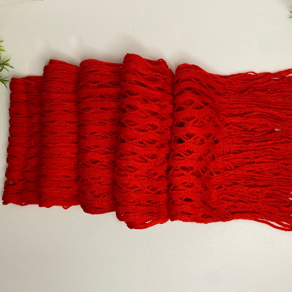 Modern BohoChic Red Scarf - Picture 4 of 6